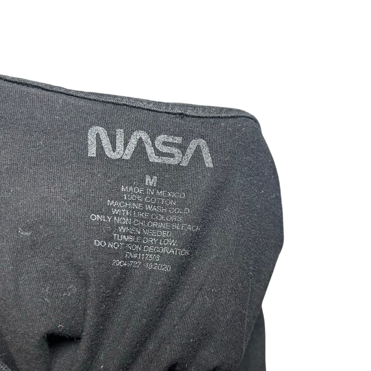 NASA Space Shuttle Graphic Black Cotton T-Shirt M Grunge Y2K Geek Science Retro