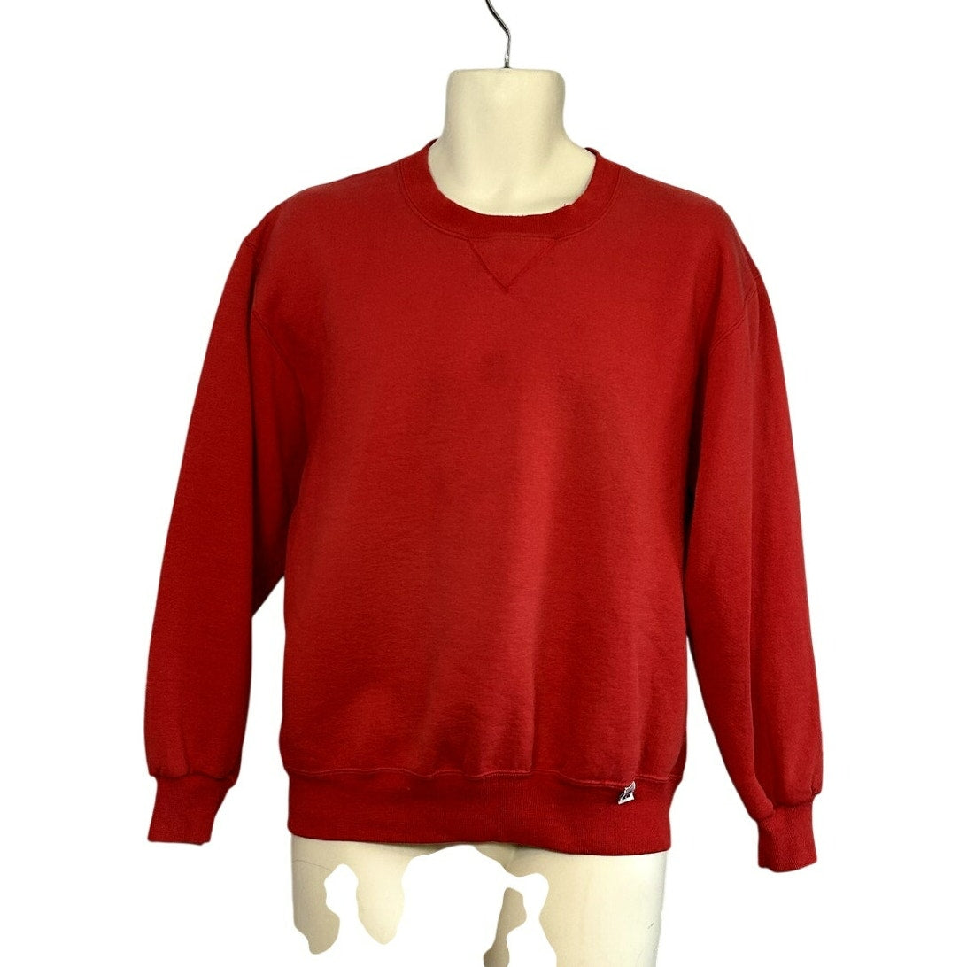 VTG 90s Russell Athletic M Red Fleece Crewneck Sweatshirt USA Gorpcore Utility