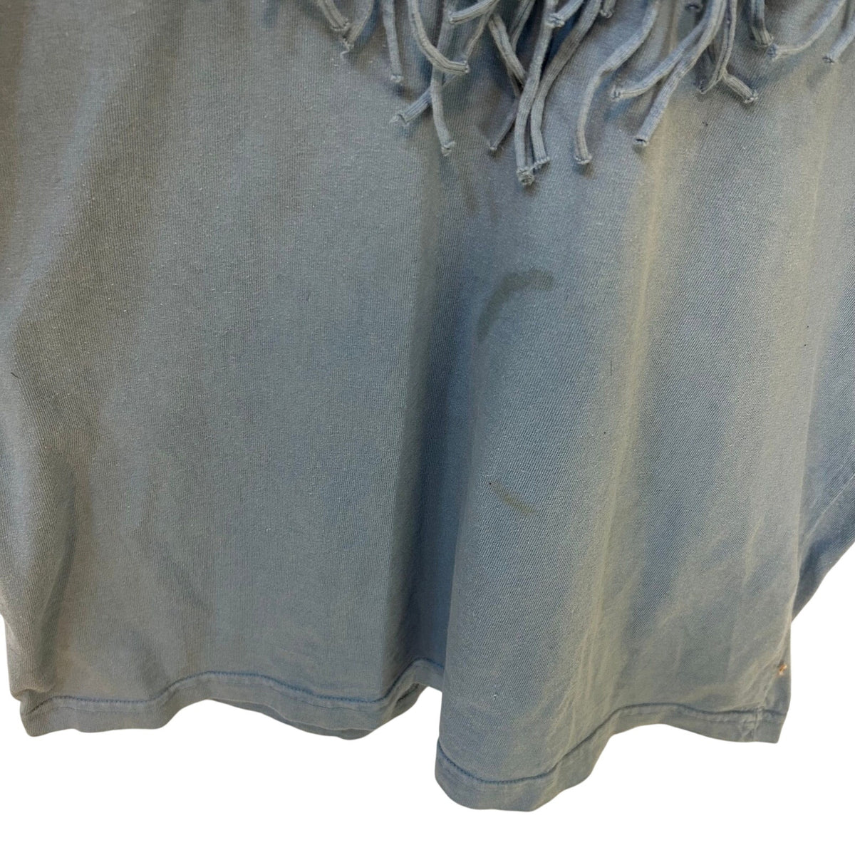 VTG Ever Blue Blue Fringe Beaded One Size Whimsygoth Western Boho V-Neck Tee