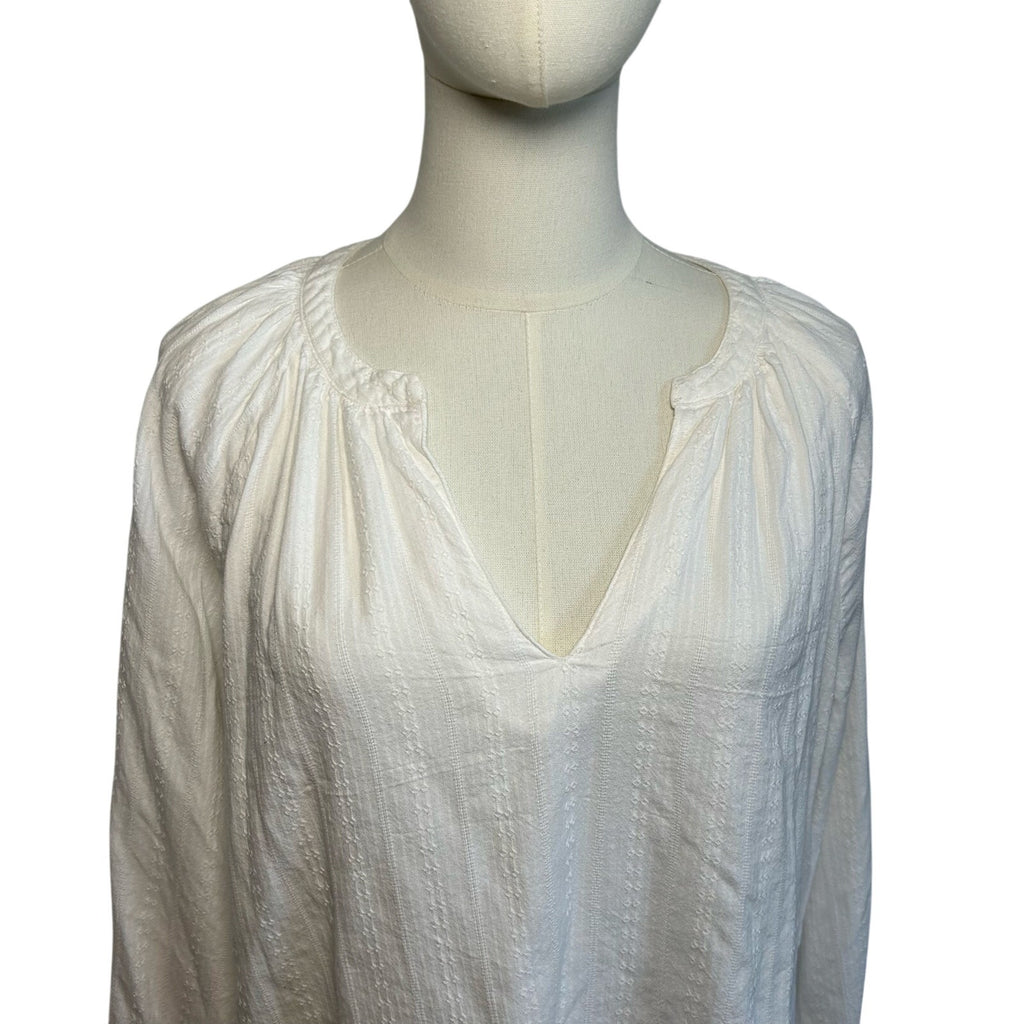 Old Navy White Textured Sea Salt Long Sleeve Top PL Casual Cottage Loungewear