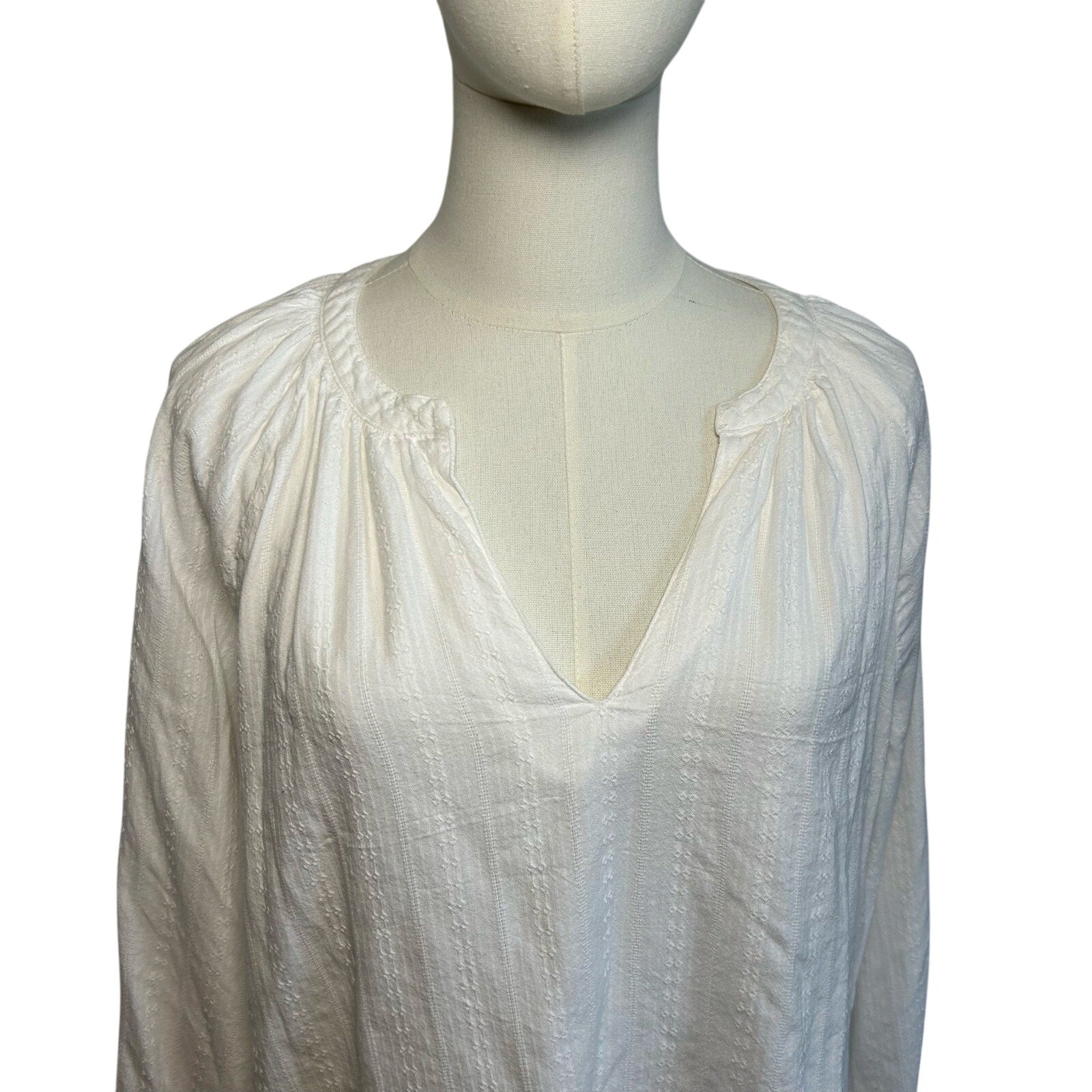 Old Navy White Textured Sea Salt Long Sleeve Top PL Casual Cottage Loungewear