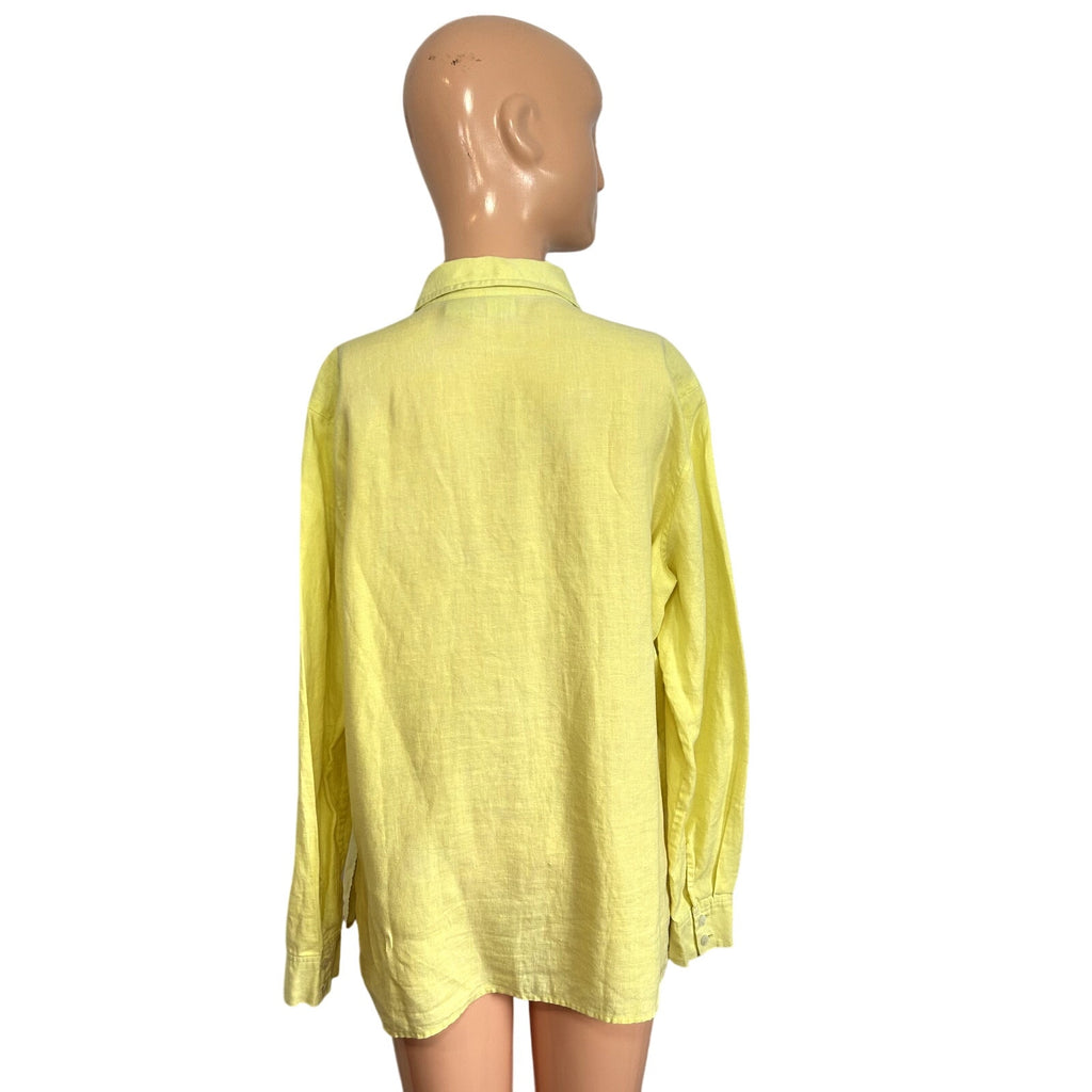 Real Clothes 8 Yellow Blouse Irish Linen French Seams Minimalist Quiet Luxury