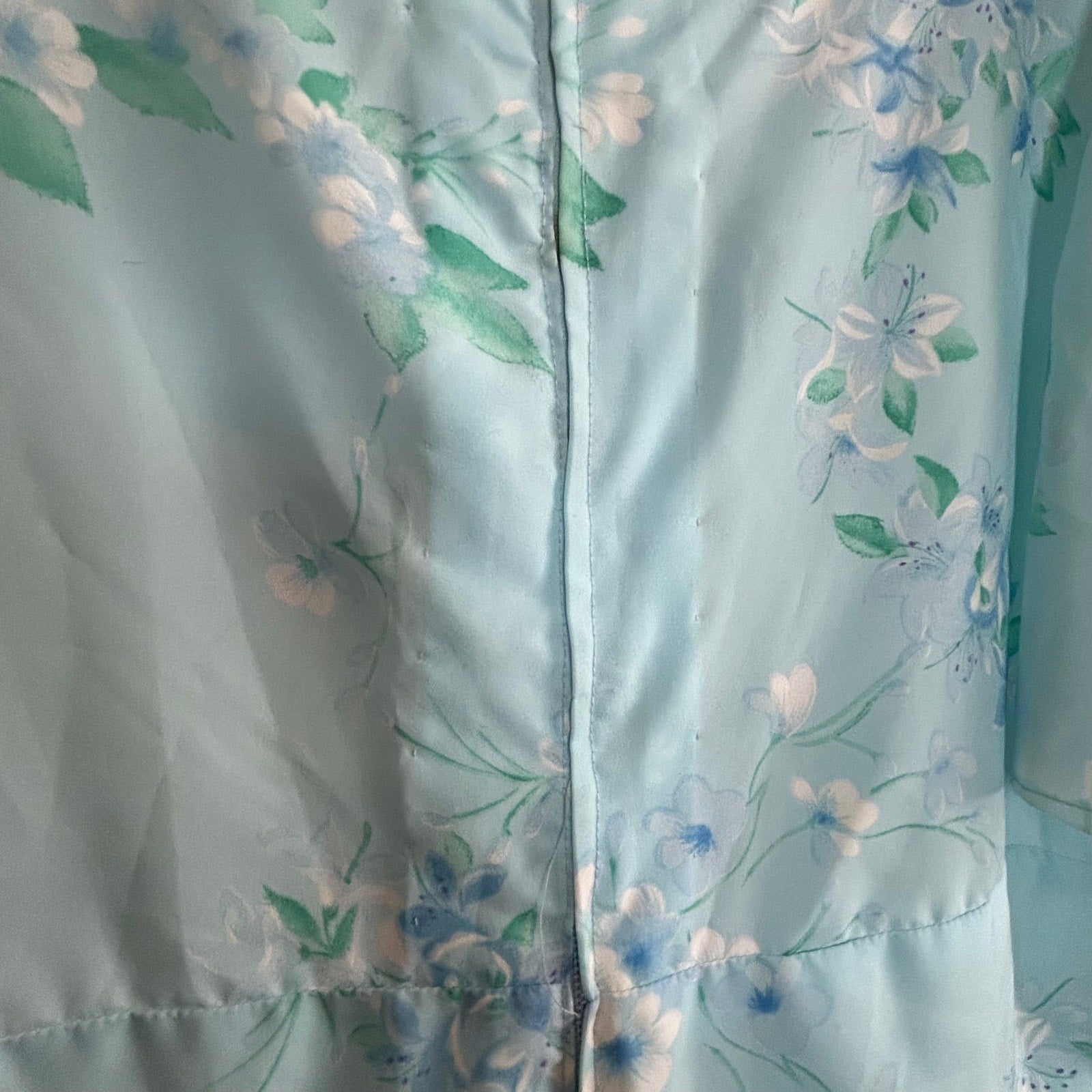 VTG 70s Handmade Blue Floral Ball Gown Capelet Empire Waist Maxi 10 Cottage Glam