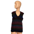 VTG 90s LAbeille XS Blue Purple Sweater Vest Preppy Grandpa Dark Academia Retro