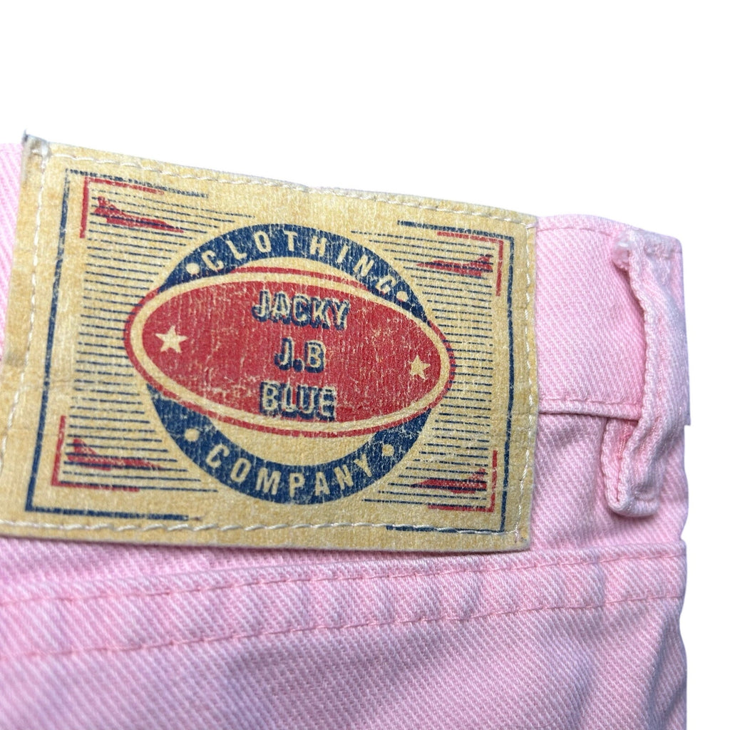 VTG 90s J.B. Blue High Waist Cropped Denim Jeans Pink Size 6/8 Tapered Y2K