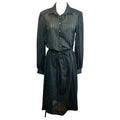 VTG 70s Butte Knit Sheer Pinstripe Pleated Midi Dress Whimsigoth Poetcore Preppy