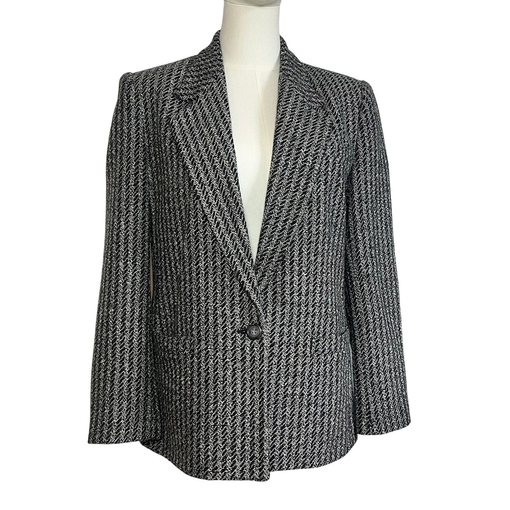VTG 80s Christopher Gray Blazer Wool Blend 12 Dark Academia Preppy Minimalist