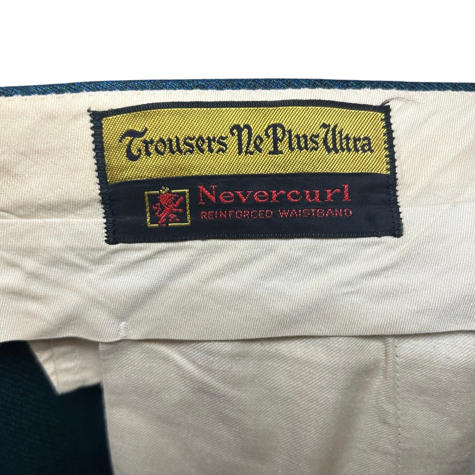 VTG 60s Ne Plus Ultra Iridescent Teal Sharkskin Mod Trousers Side Tab 38x29