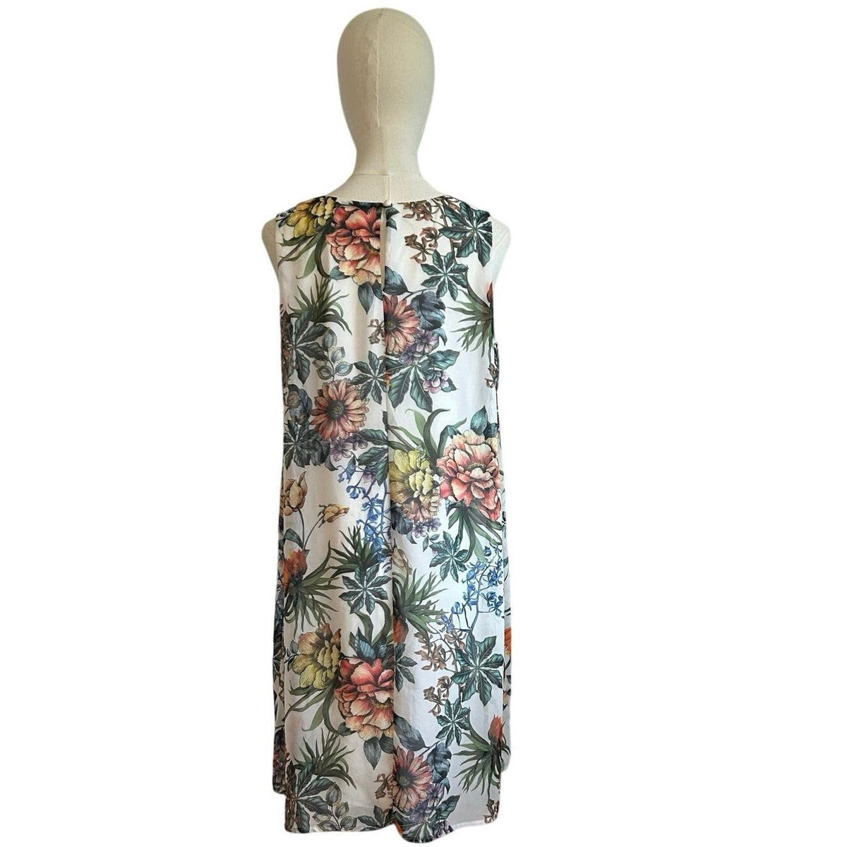 Emma & Michele Multicolor Floral Chiffon Pleated PL Mini Dress Keyhole Coquette