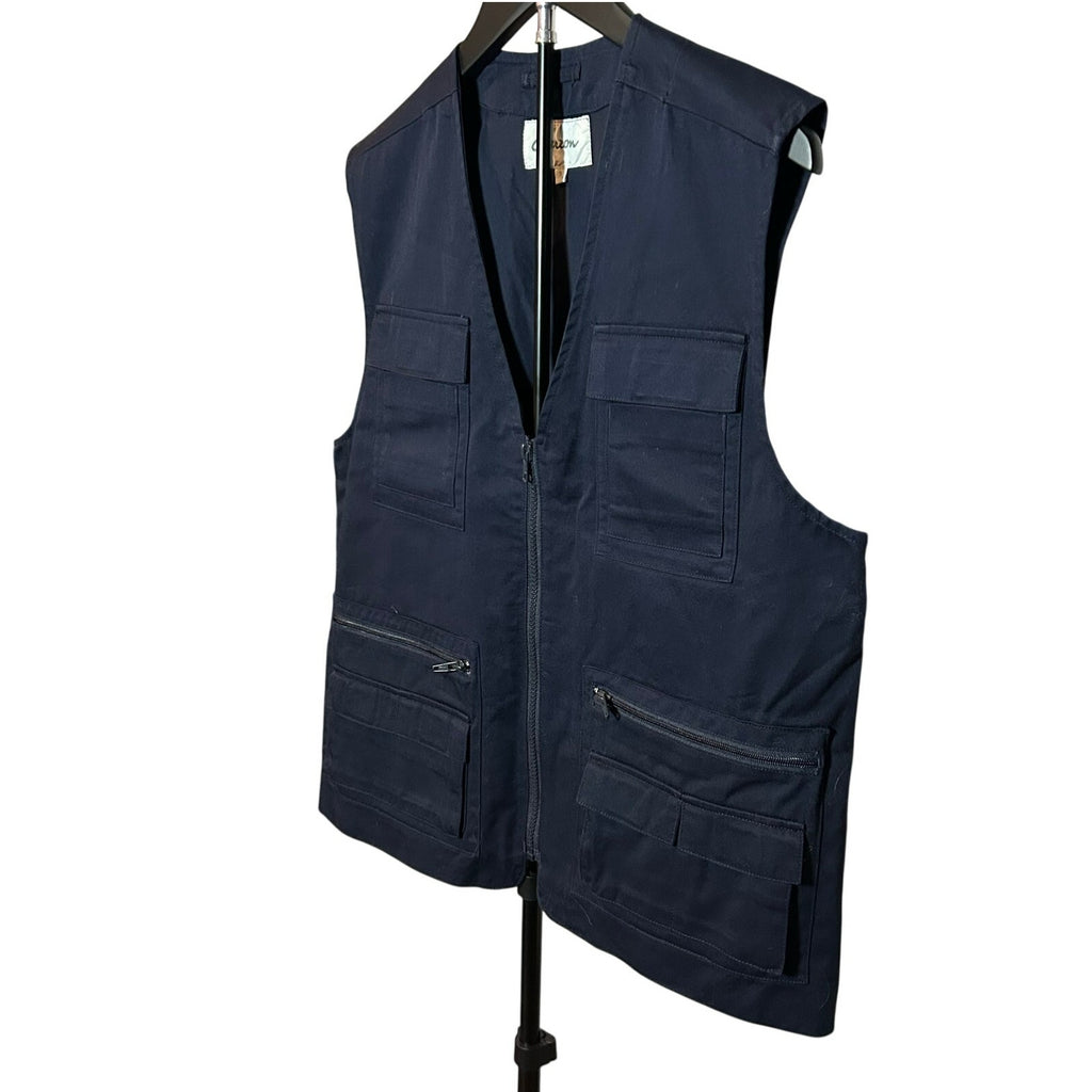 VTG Gerzon Navy Cotton Multi Pocket Technical Utility Gorpcore Vest Small M