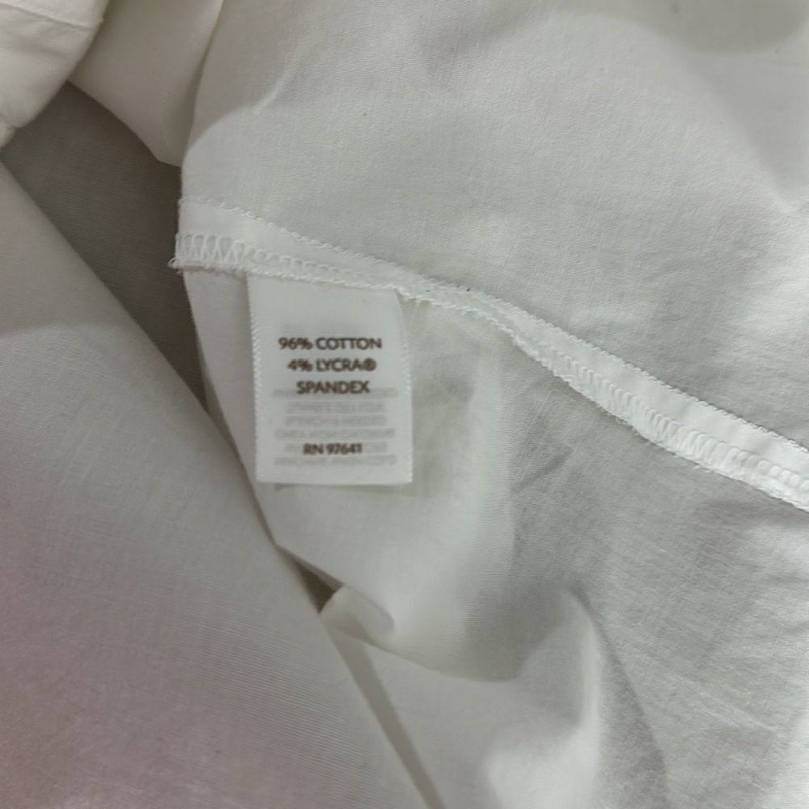 J Jill Pleated Front Stretch Cotton Button Down Shirt White Large Coastal Grandma