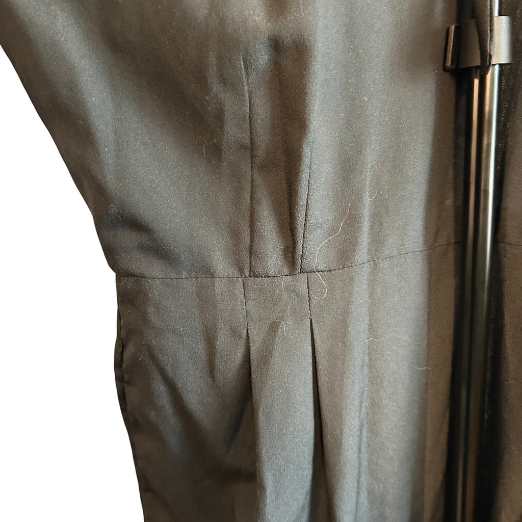 VTG Silver Black Metallic Leaf Brocade Jumpsuit and Matching Cropped Jacket Set
