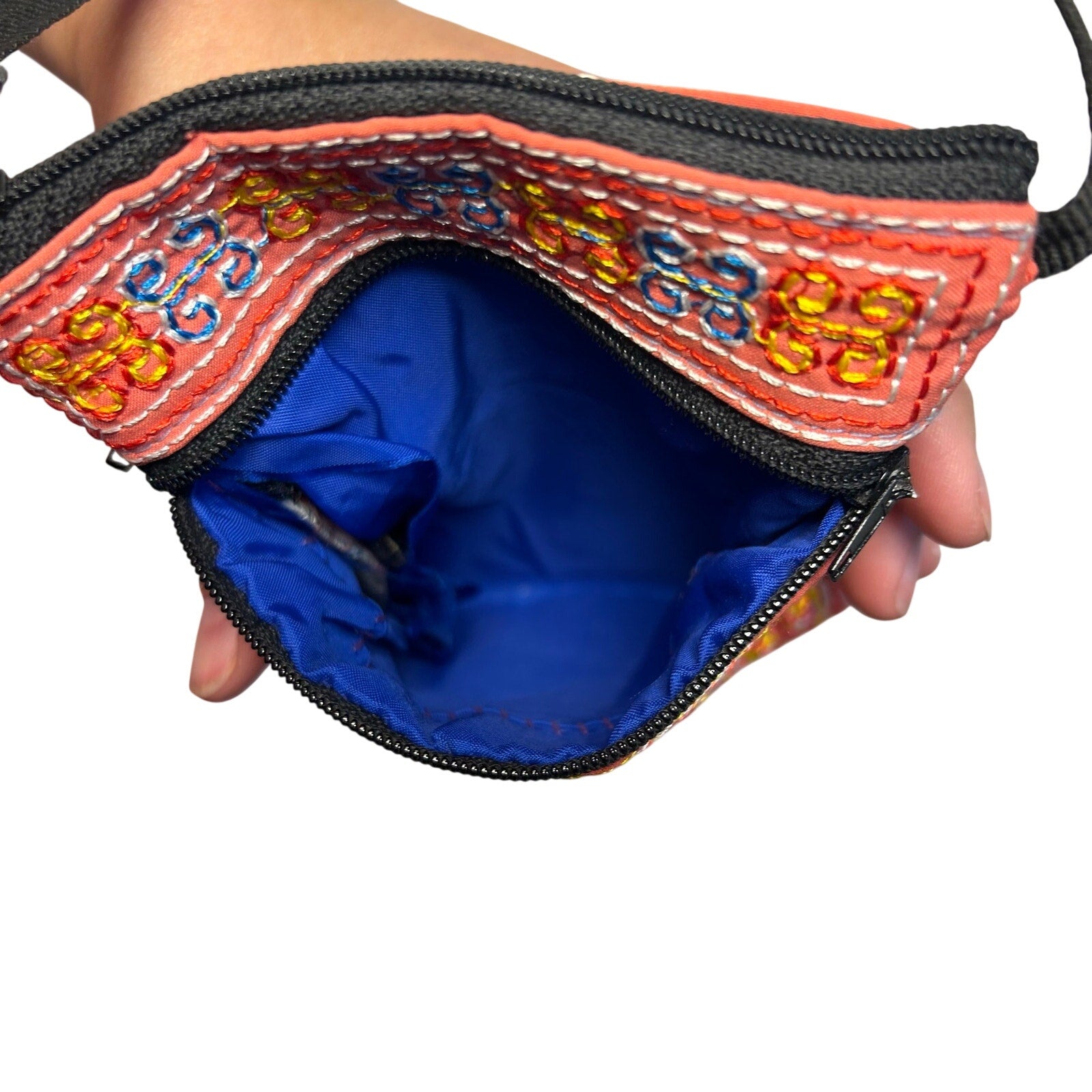 Hmong Embroidered Crossbody Pouch Bag Boho Whimsigoth Paj Ntaub Passport Purse