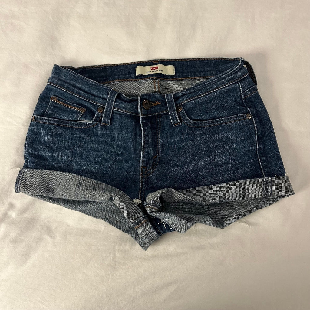 Levi's 529 Curvy Cut Off Denim Shorts Women's Size 4 Dark Wash Indigo