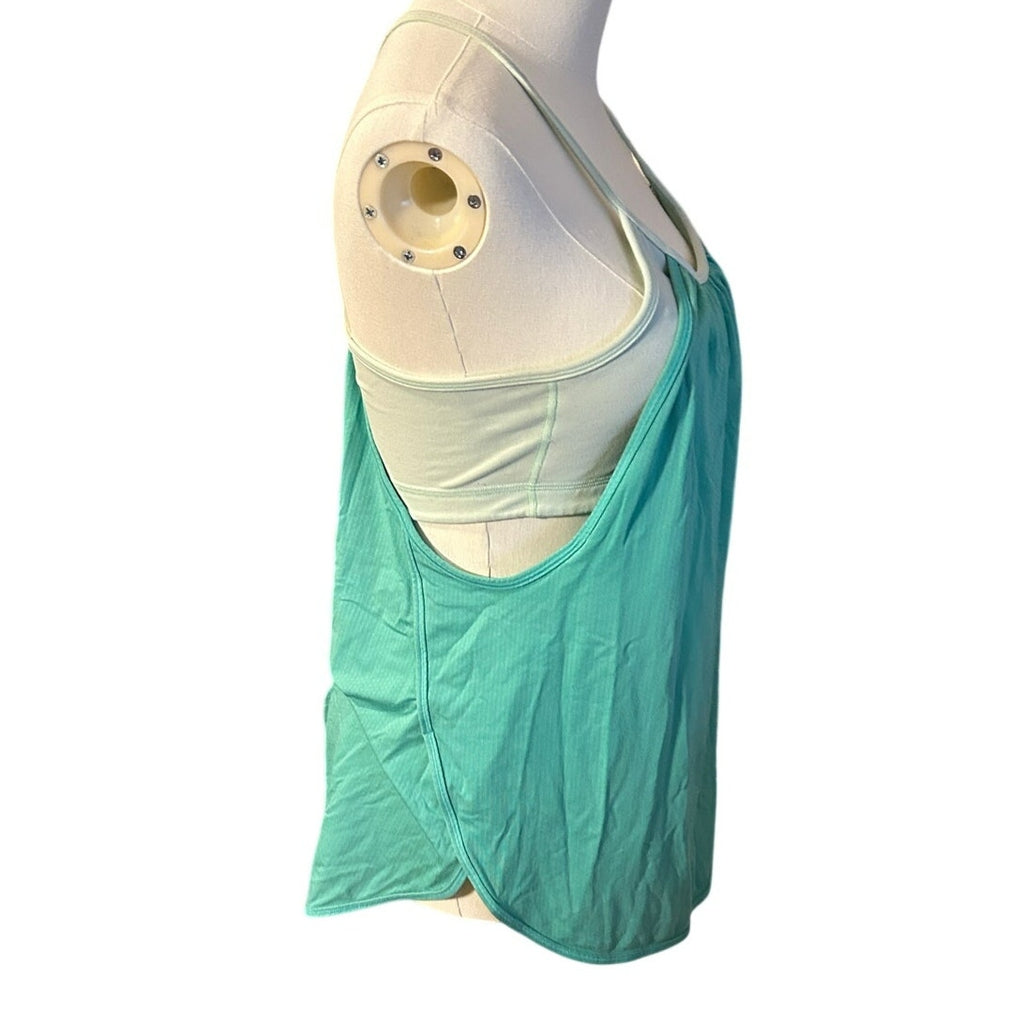 Lululemon No Limit Tank Teal Mint Green Size 4 Built In Bra 2-in-1 Clean Girl