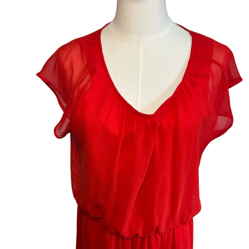 I.N. Studio Red Knee Lenght Midi 14 Dress Minimalist Preppy Glam Coquette Casual