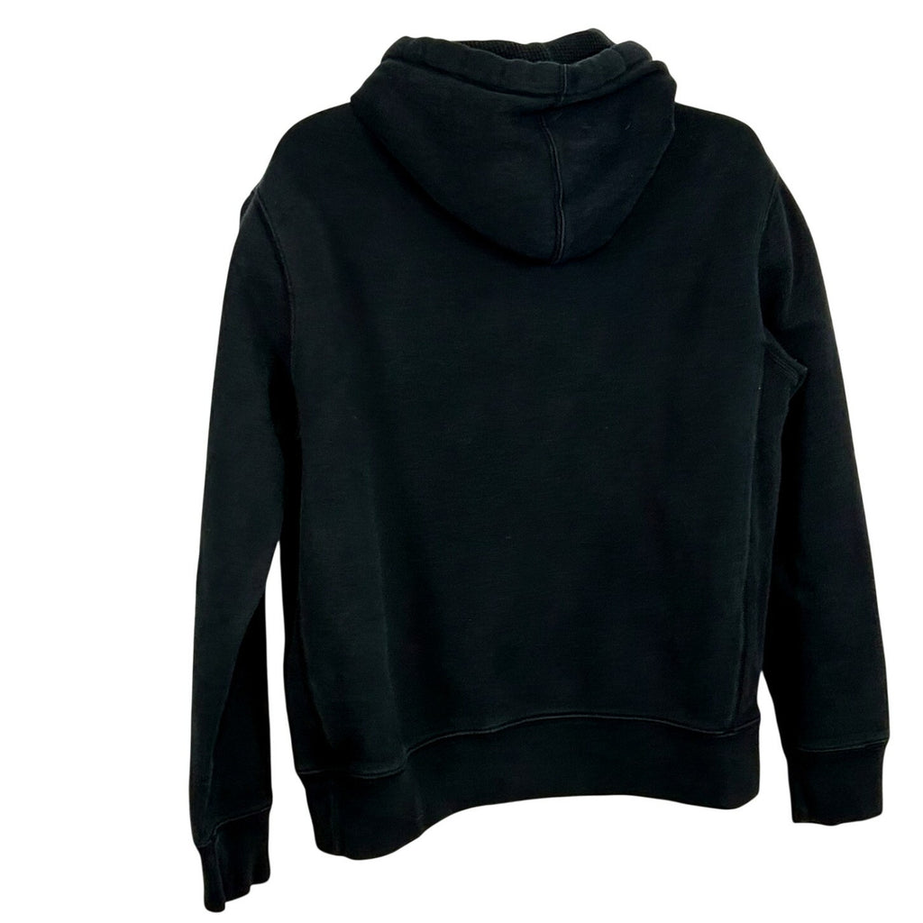 Polo Ralph Lauren L Black Waffle Lined Fleece Team Captain Pullover Hoodie Pony