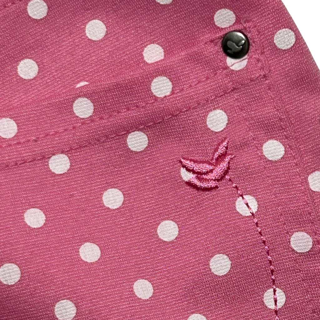 Dream Out Loud Selena Gomez L Pink Polka Dot Capri Pants Stretch Y2K Coquette