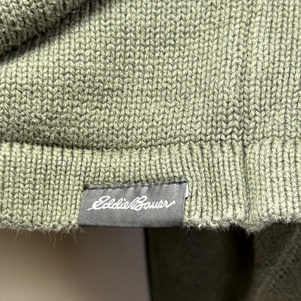 Eddie Bauer 2XL Green Dolman Sleeve Cotton Gauge Sweater Casual Basic Monochrome