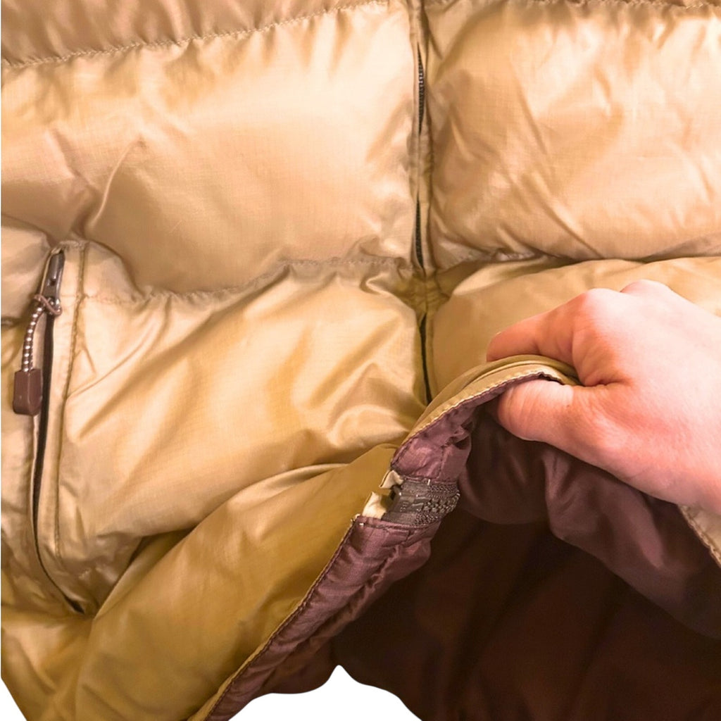 VTG Arizona Jean Co Reversible Puffer Vest Y2K Bronze Tan Gorpcore Large
