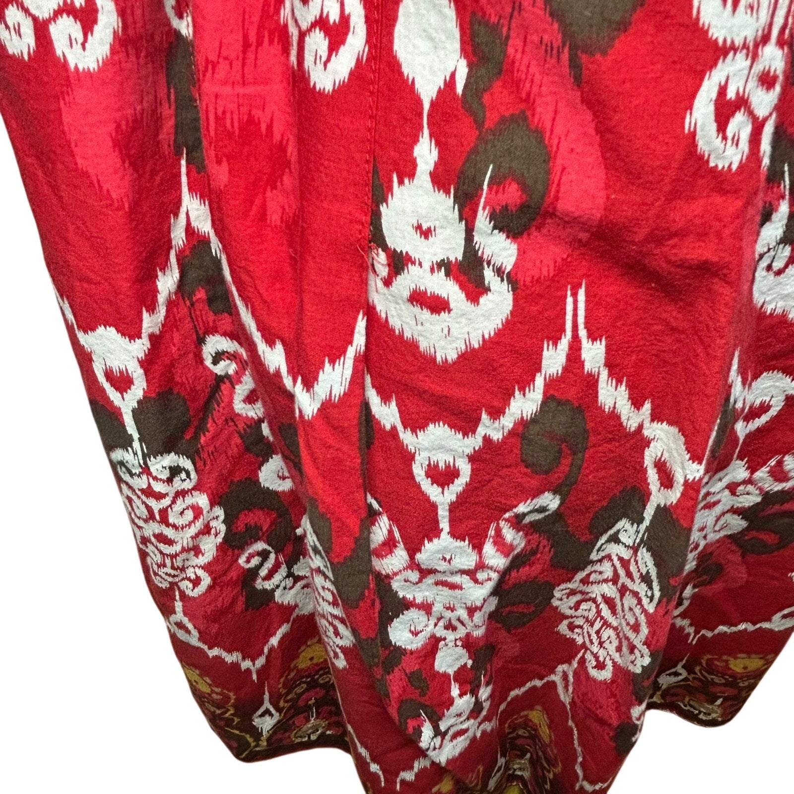 Notations Red Black L Midi Skirt Y2K Boho Whimsigoth Cotton Casual Retro Witchy