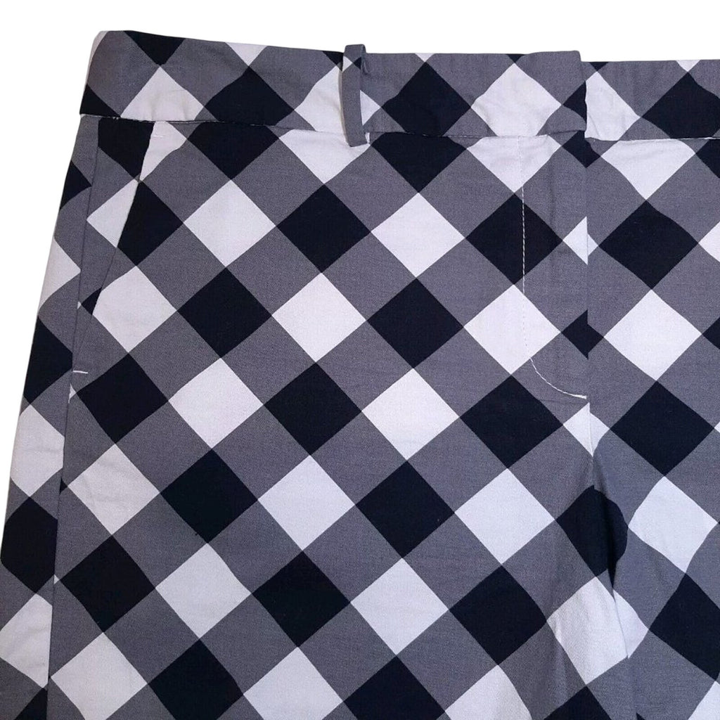 Ann Taylor Factory Black White Gingham Shorts Plus Size 16 Cotton Like New