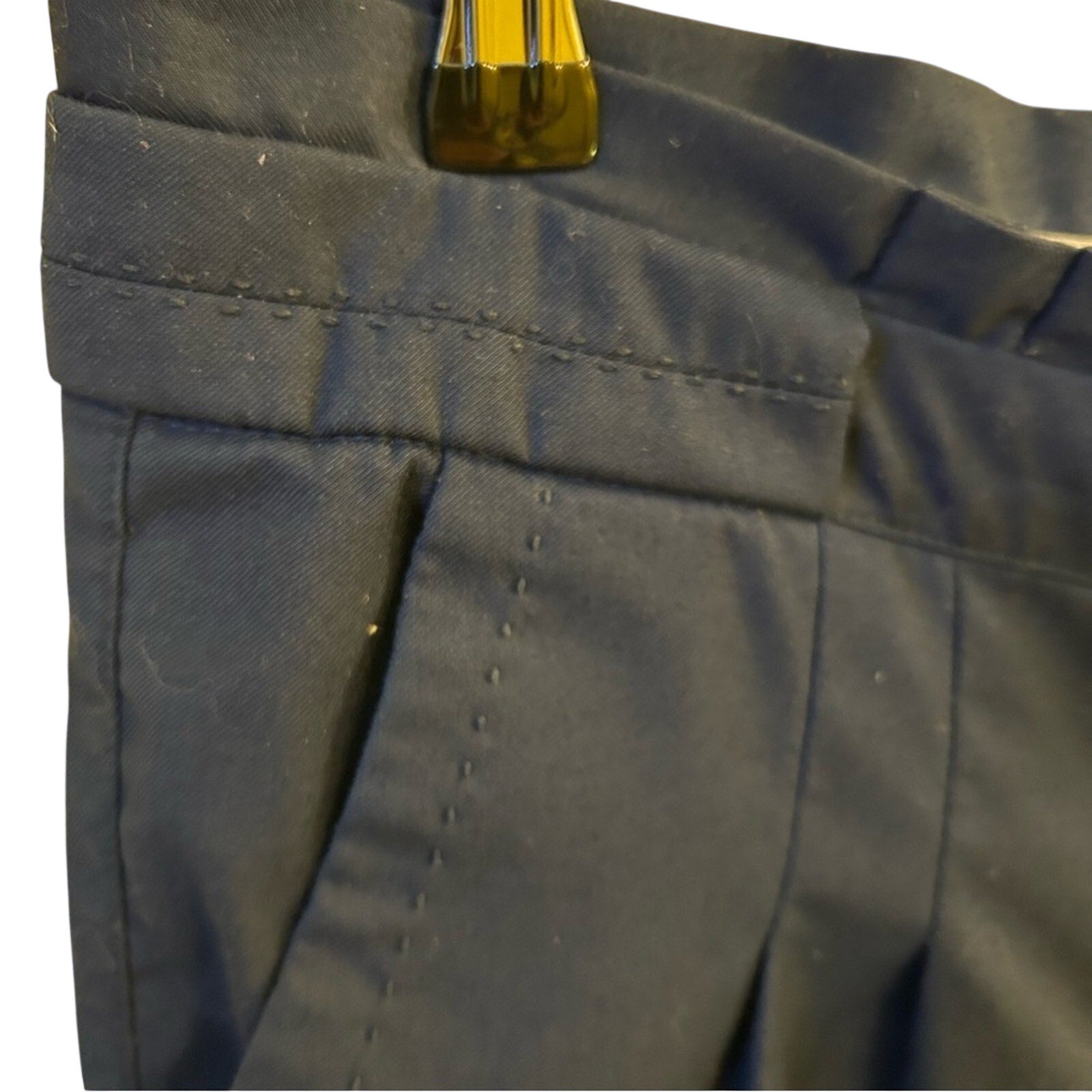 H&M Navy Blue High Waisted Pleated Cropped Ankle Pants Size 8 Career Minimalist