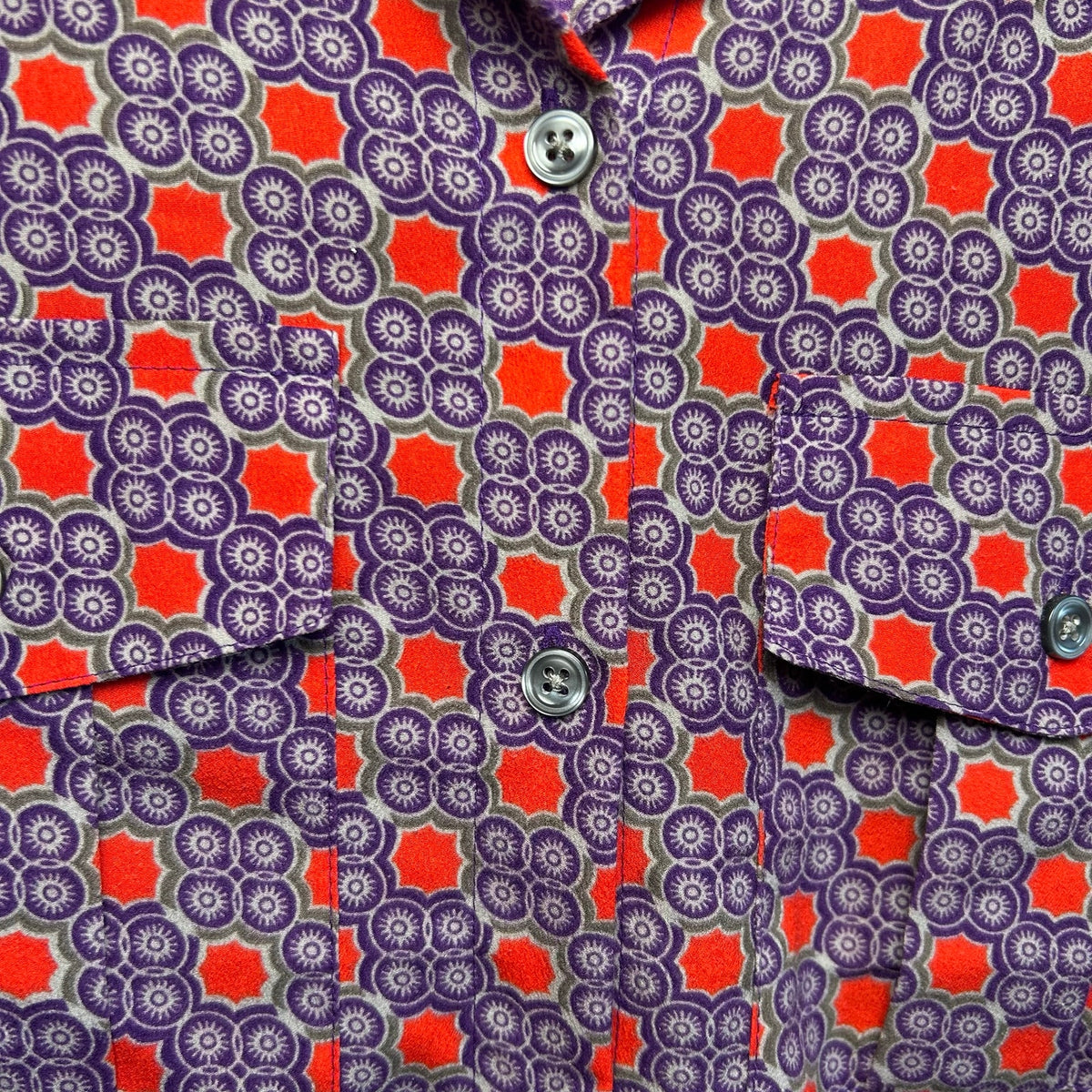 Ann Taylor Purple Red Geometric S Sleeveless Button Down Top Casual Preppy Retro
