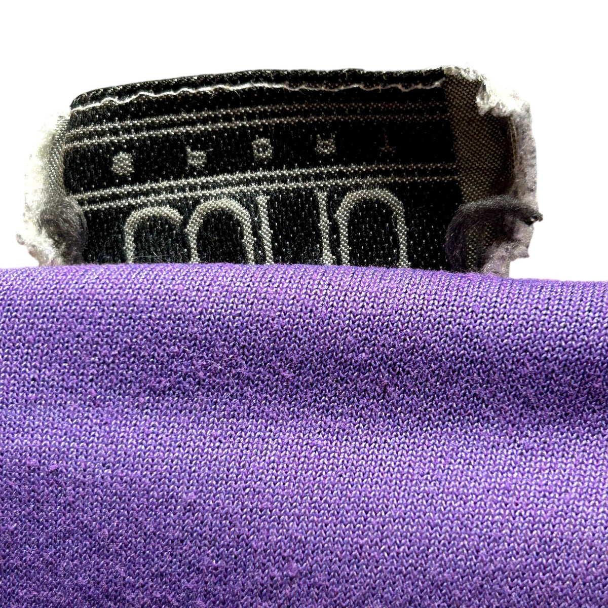VTG 80s Como Sport M Purple Black Velour Top Colorblock Batwing Casual Retro