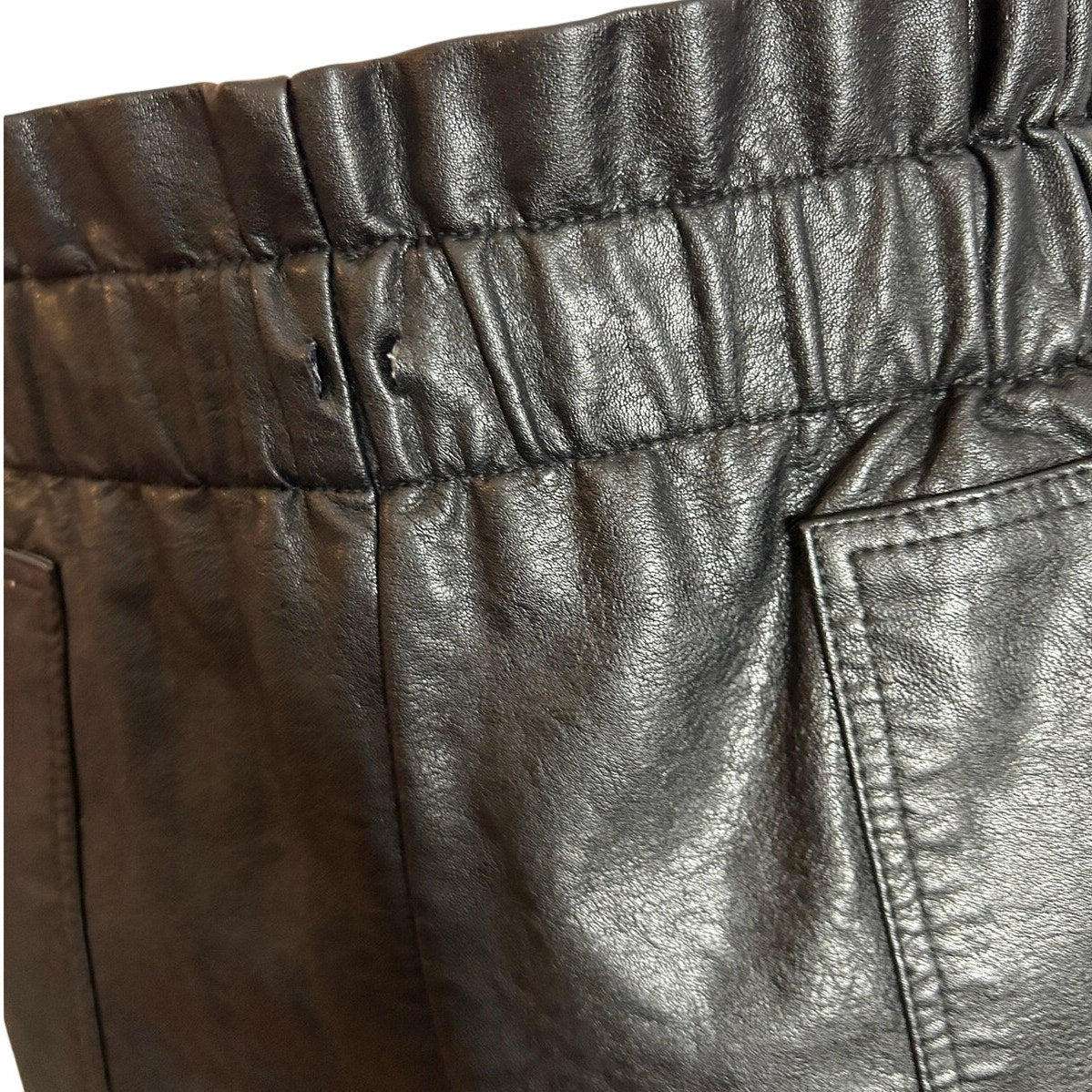 Black Vegan Leather Lined Pocketed Shorts XS Biker Goth Grunge Chic Streetwear