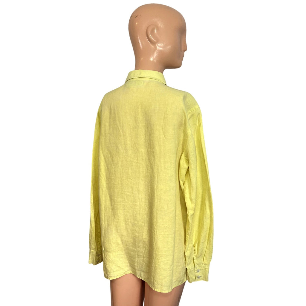 Real Clothes 8 Yellow Blouse Irish Linen French Seams Minimalist Quiet Luxury