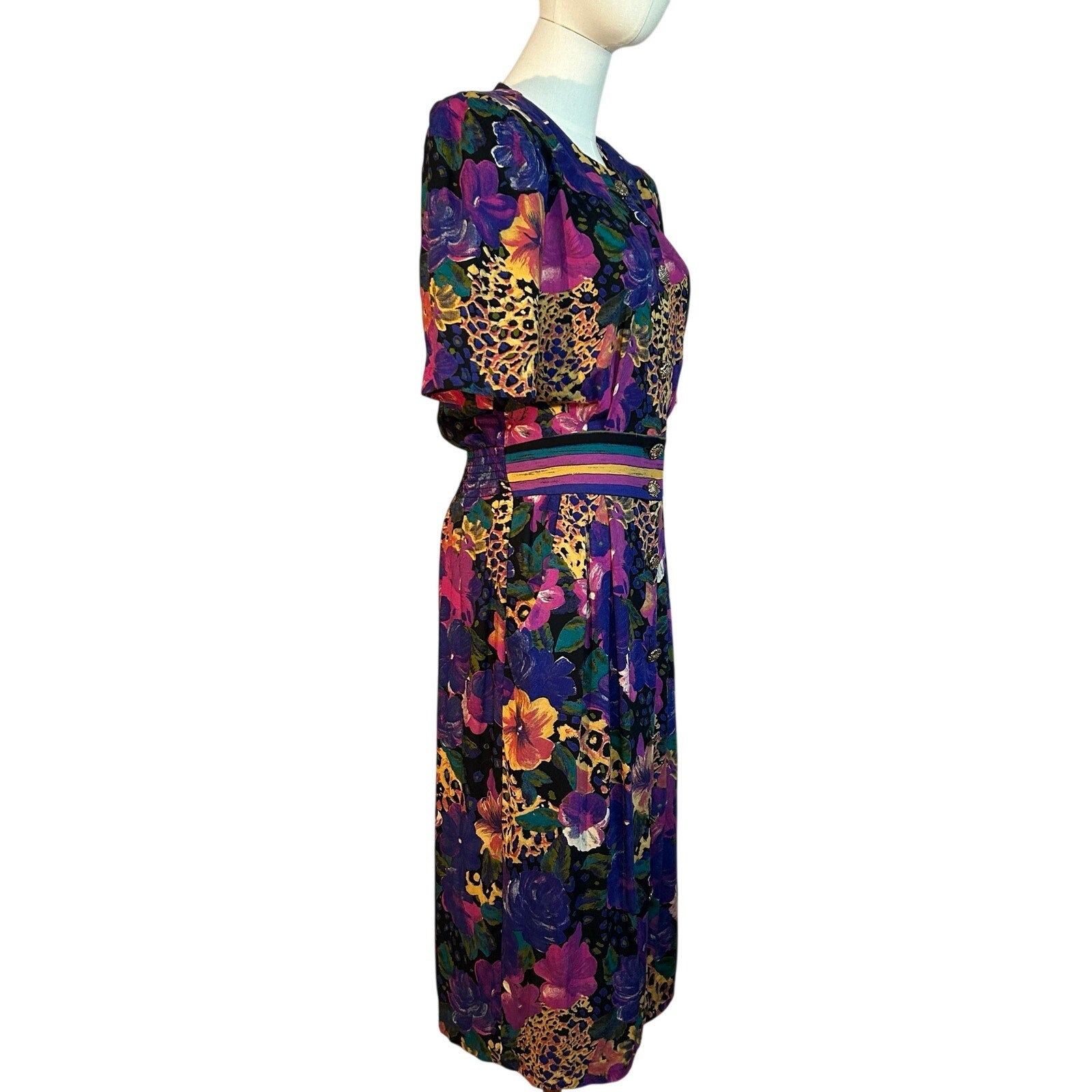 VTG Positive Attitude Midi Dress 11/12 Modern M Floral Whimsigoth Dark Academia