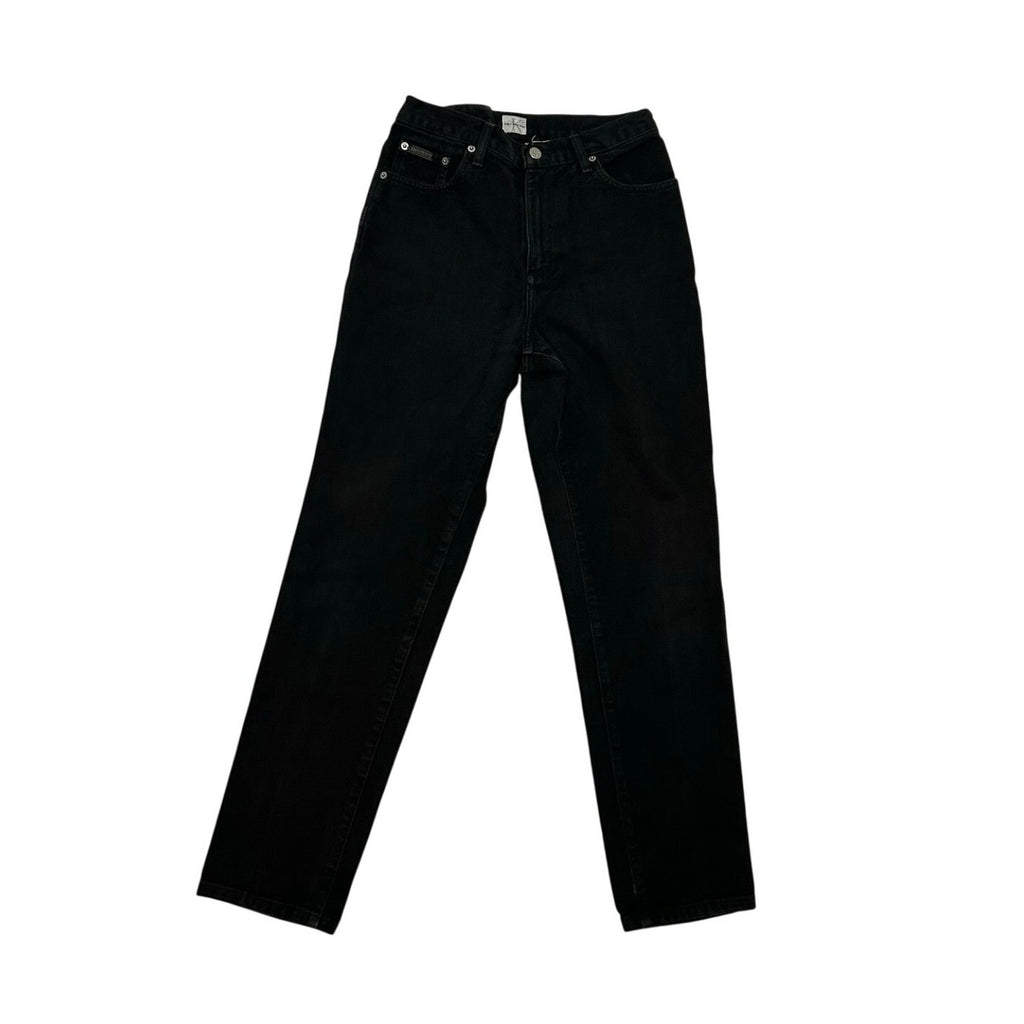 VTG 90s Calvin Klein 8 Black 100% Cotton High Rise Straight Leg Jeans Grunge