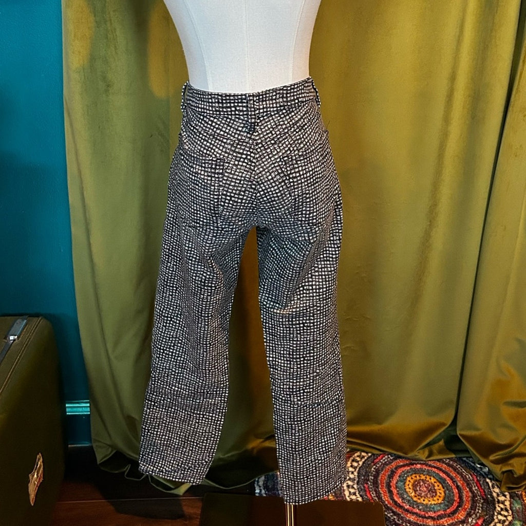 Ann Taylor Loft Black and White Geometric Print Skinny Ankle Pants Size 6