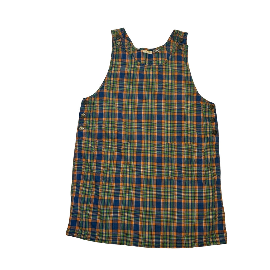 VTG 90s Hunters Run 8 Plaid Sleeveless Jumper Mini Dress Grunge Preppy Indie