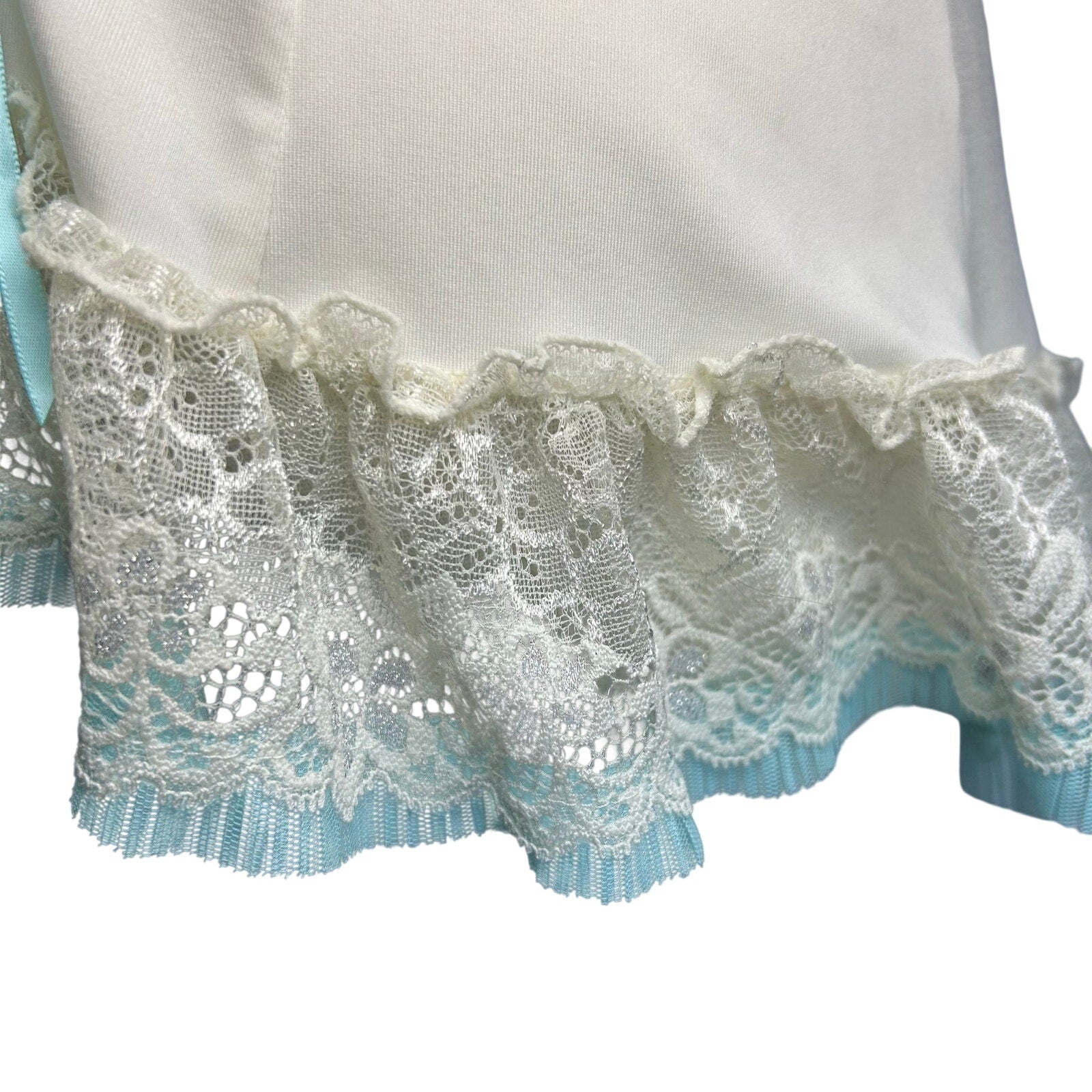 Victoria's Secret White Blue Lace Bridal Corset Bustier 34C Set Bridal Coquette