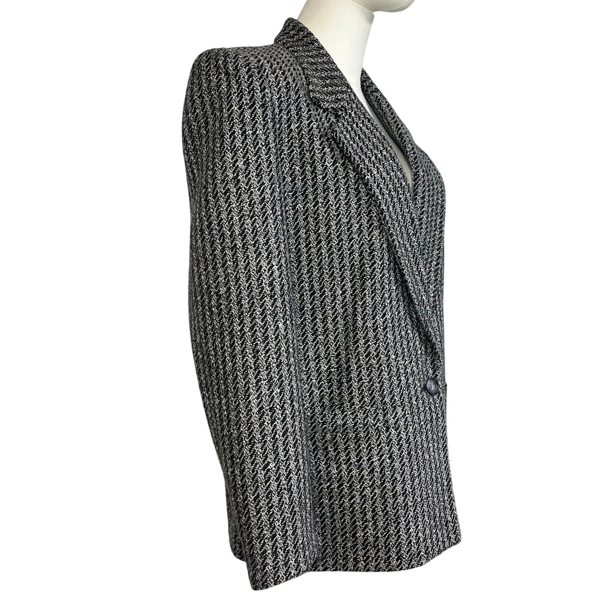 VTG 80s Christopher Gray Blazer Wool Blend 12 Dark Academia Preppy Minimalist