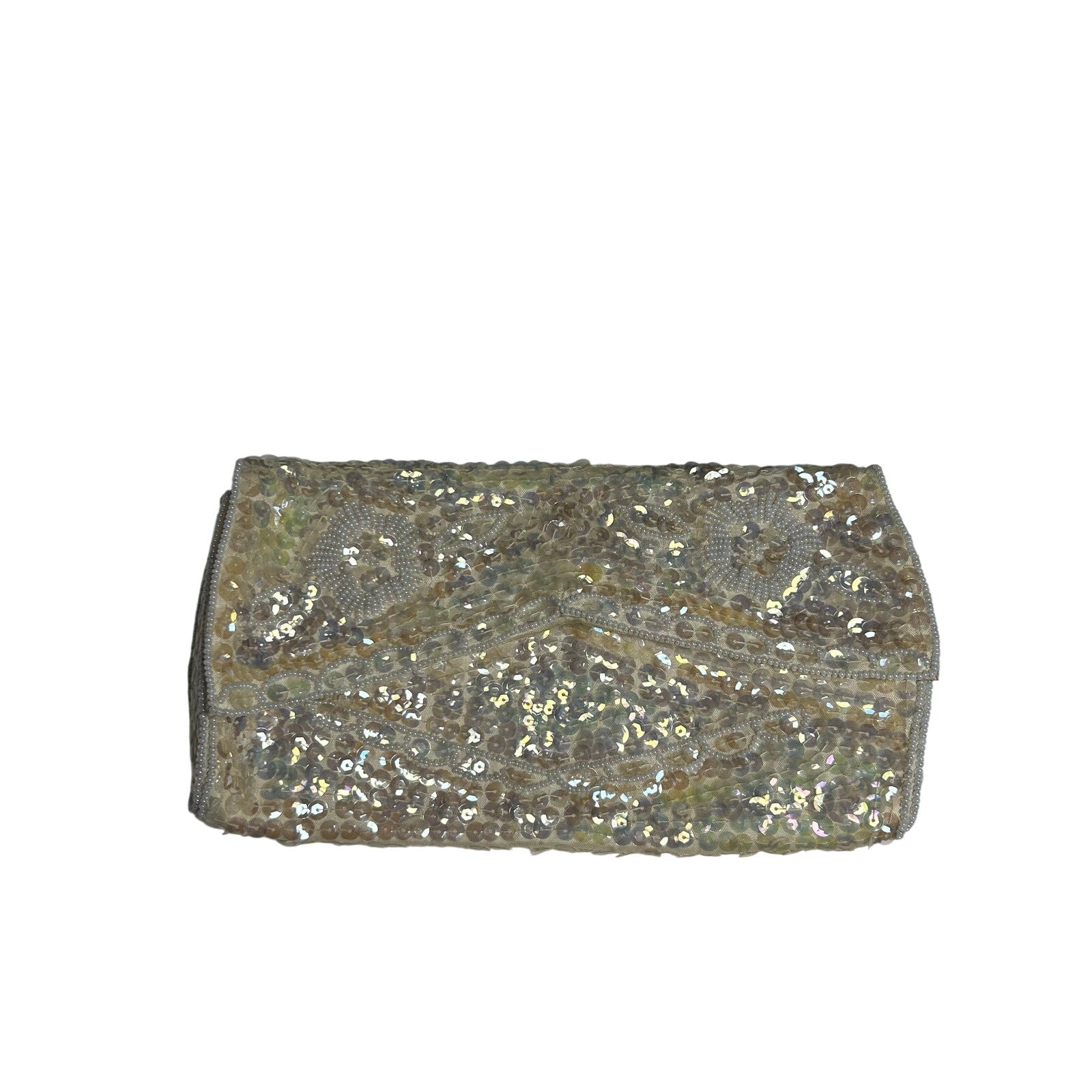 VTG 50s La Regale Beaded Sequin Clutch Evening Bag Handbag Small Bridal Coquette