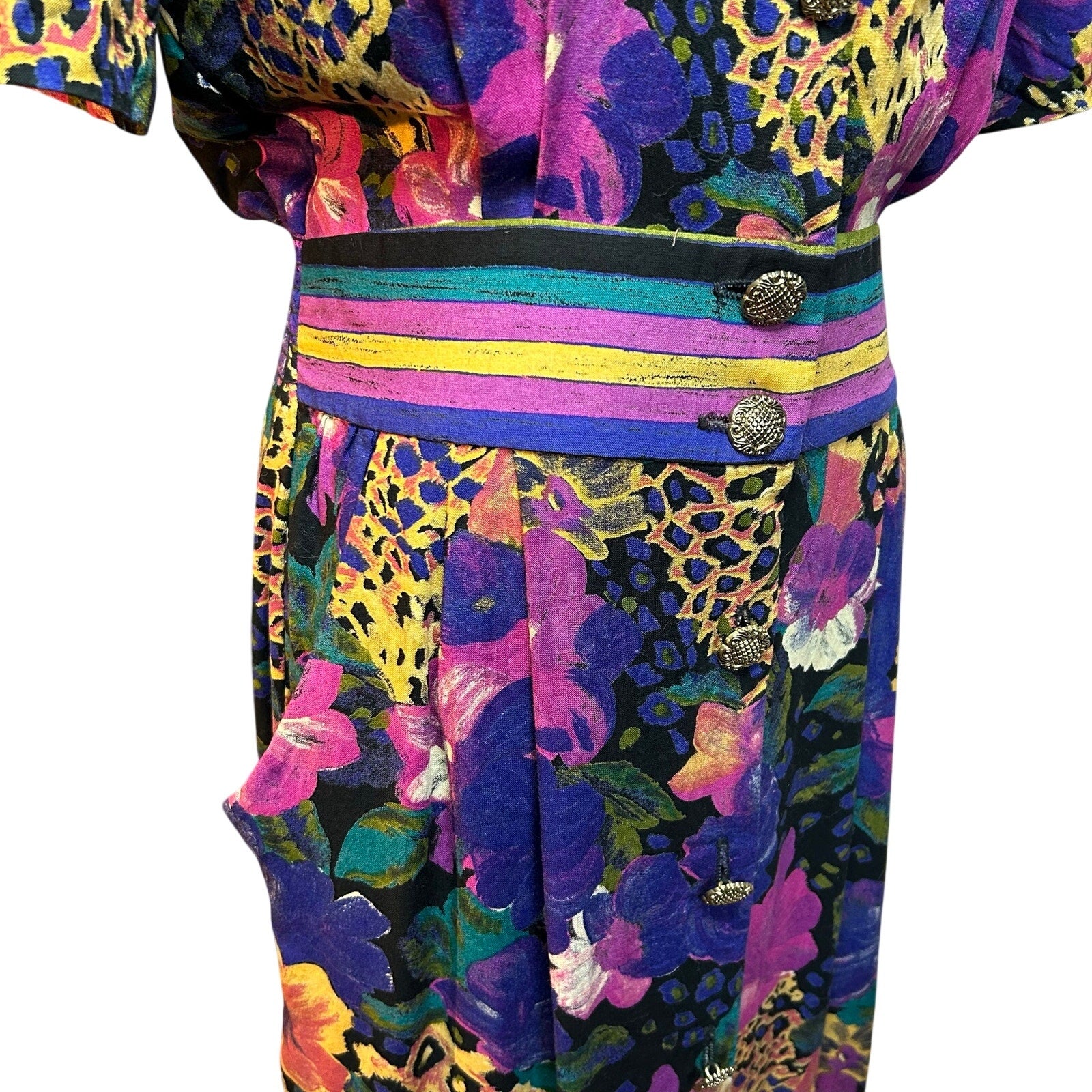 VTG Positive Attitude Midi Dress 11/12 Modern M Floral Whimsigoth Dark Academia