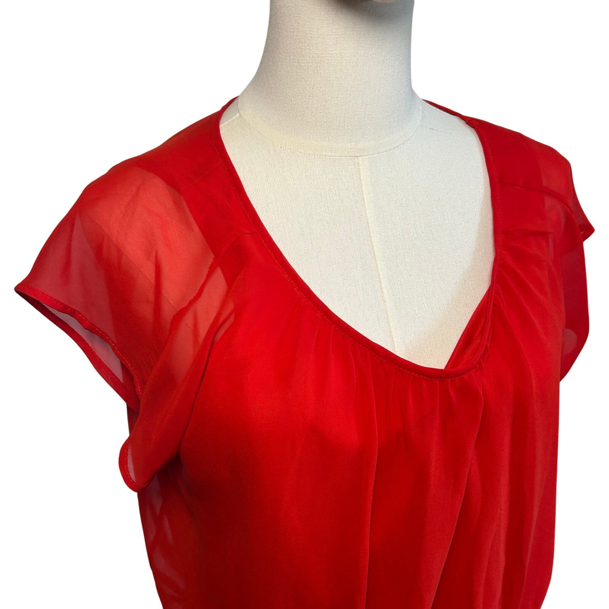 I.N. Studio Red Knee Lenght Midi 14 Dress Minimalist Preppy Glam Coquette Casual