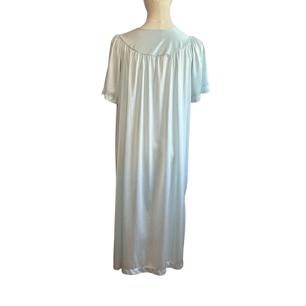VTG 70s Carole Blue White Lace Nightgown Fairy Coquette Whimsigoth Loungewear M