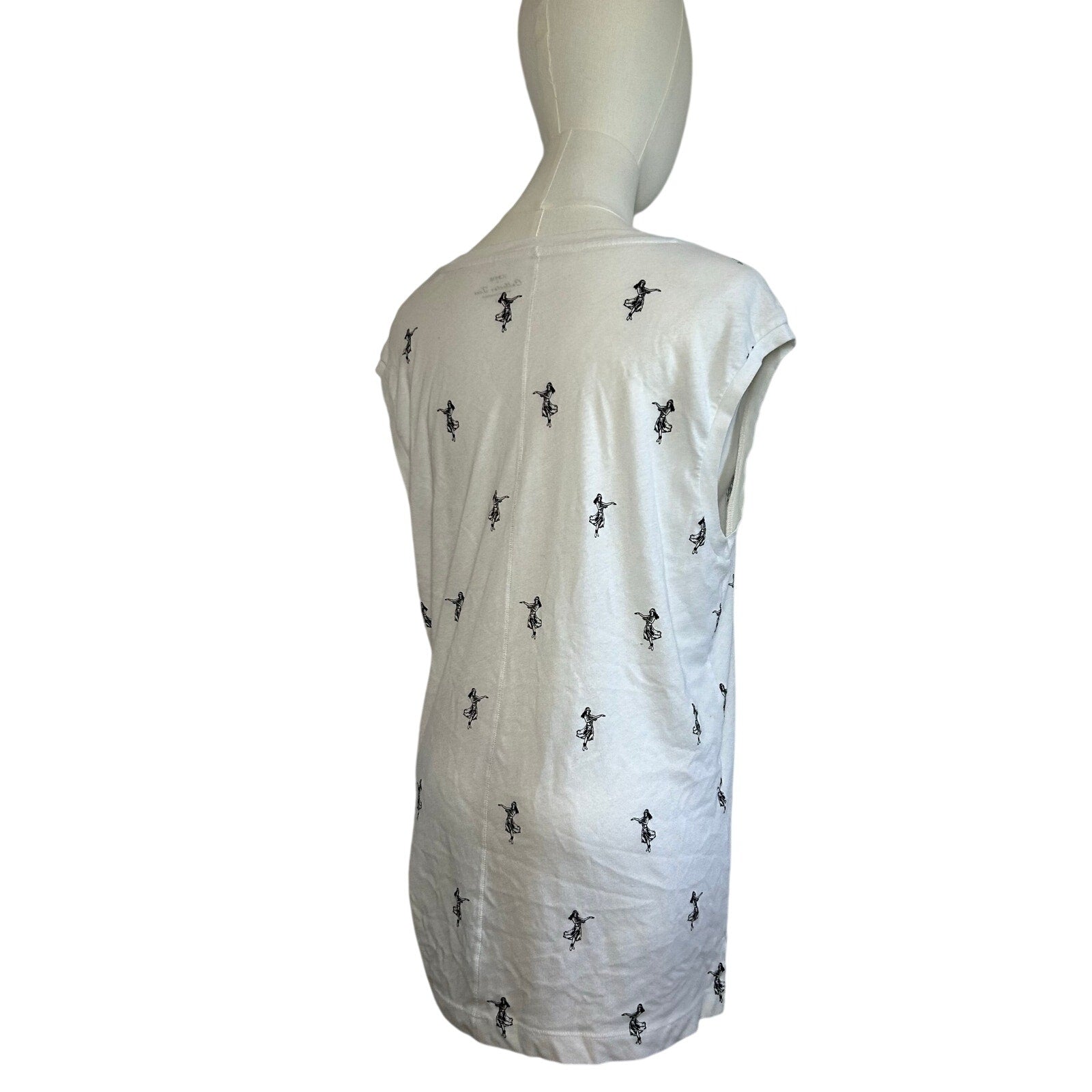J.CREW Collection Tees Hula Girl Tank Top White Large Casual Hawaii Summer Boho
