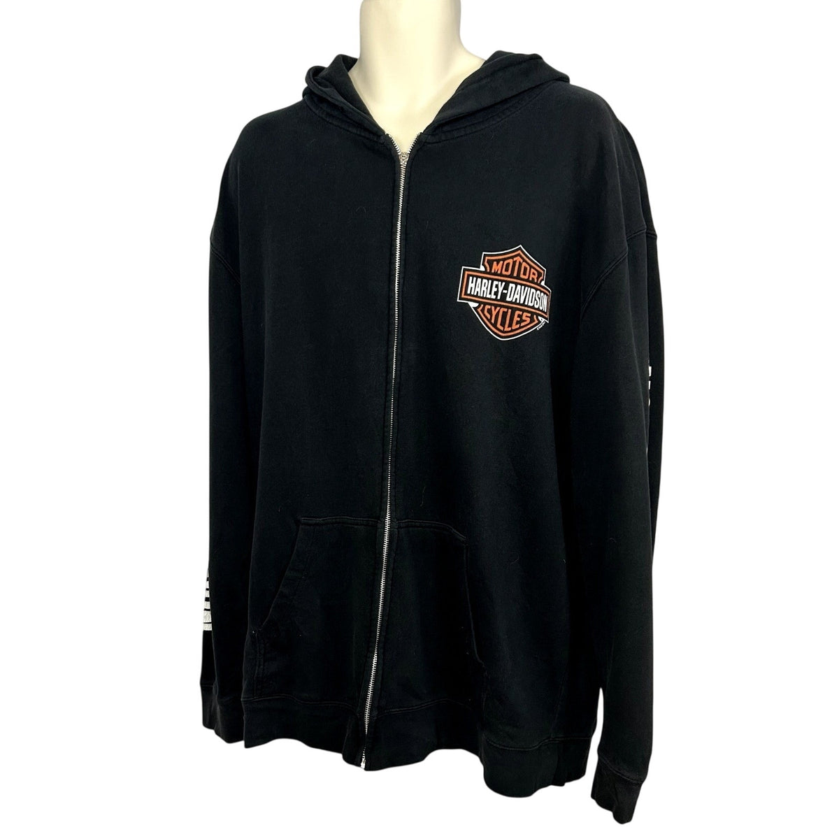 Harley-Davidson XL House of Harley 2013 Black Graphic Full Zip Biker Hoodie