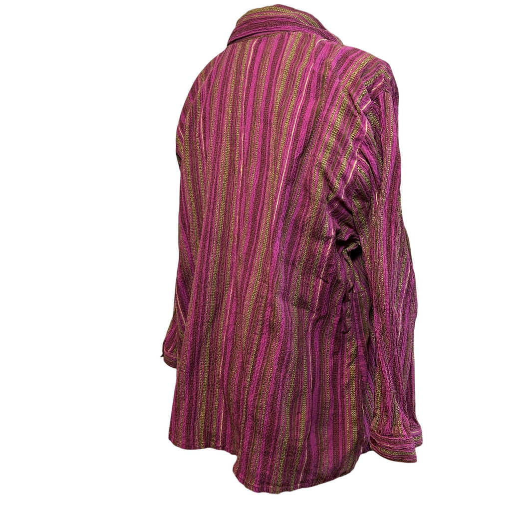 Christopher & Banks XL Purple Striped Seersucker Tunic Boho Casual Top