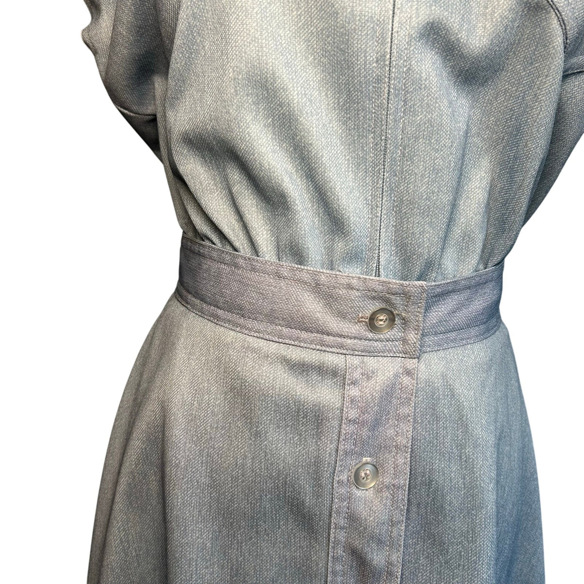 VTG 70s Blue Skirt Romper 2Pc Set Small Retro Preppy Twee Casual Indie Sleaze
