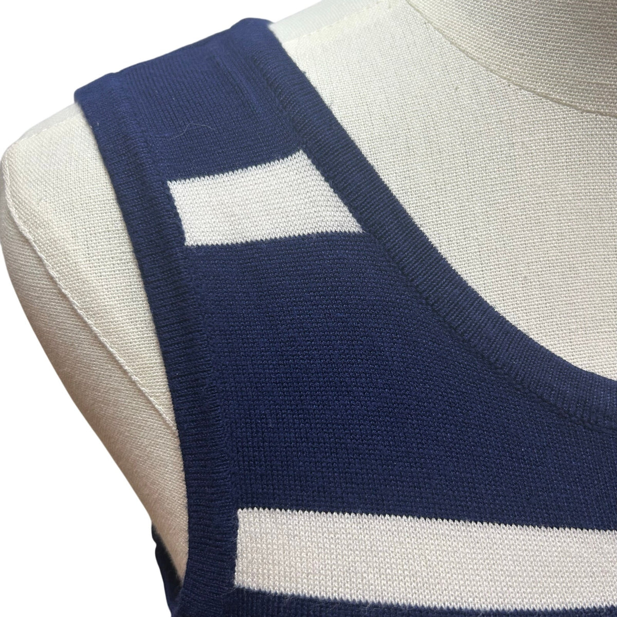 Two-O-Two Co Ltd Striped Knit Bodycon Dress Navy White Small