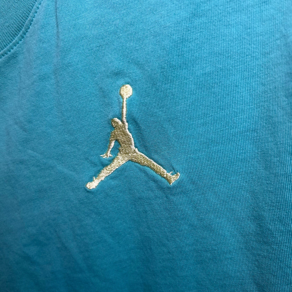 Michael Jordan Teal Embroidered Logo T-Shirt Mens L Retro Athletic Sportswear