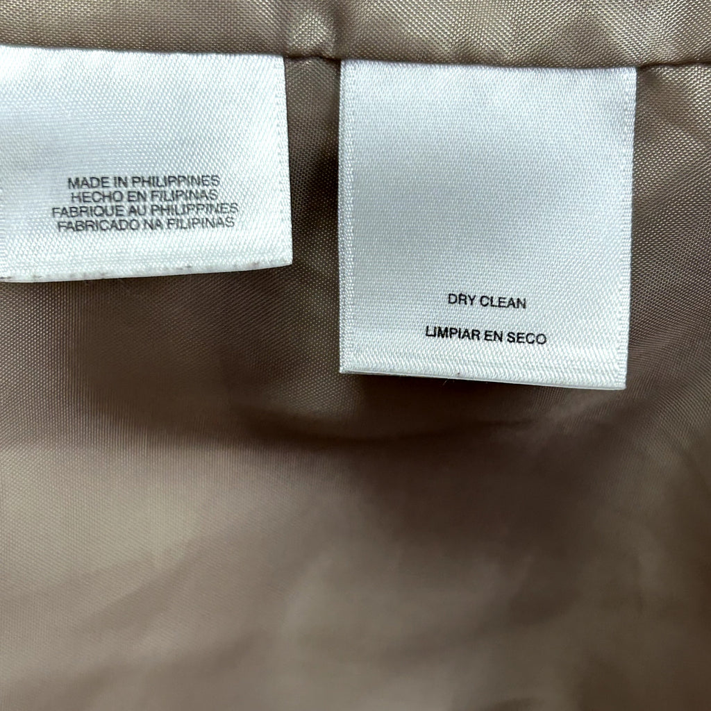 Jones New York Collection 16 Tan Cotton Stretch Moto Peplum Utility Jacket Chic