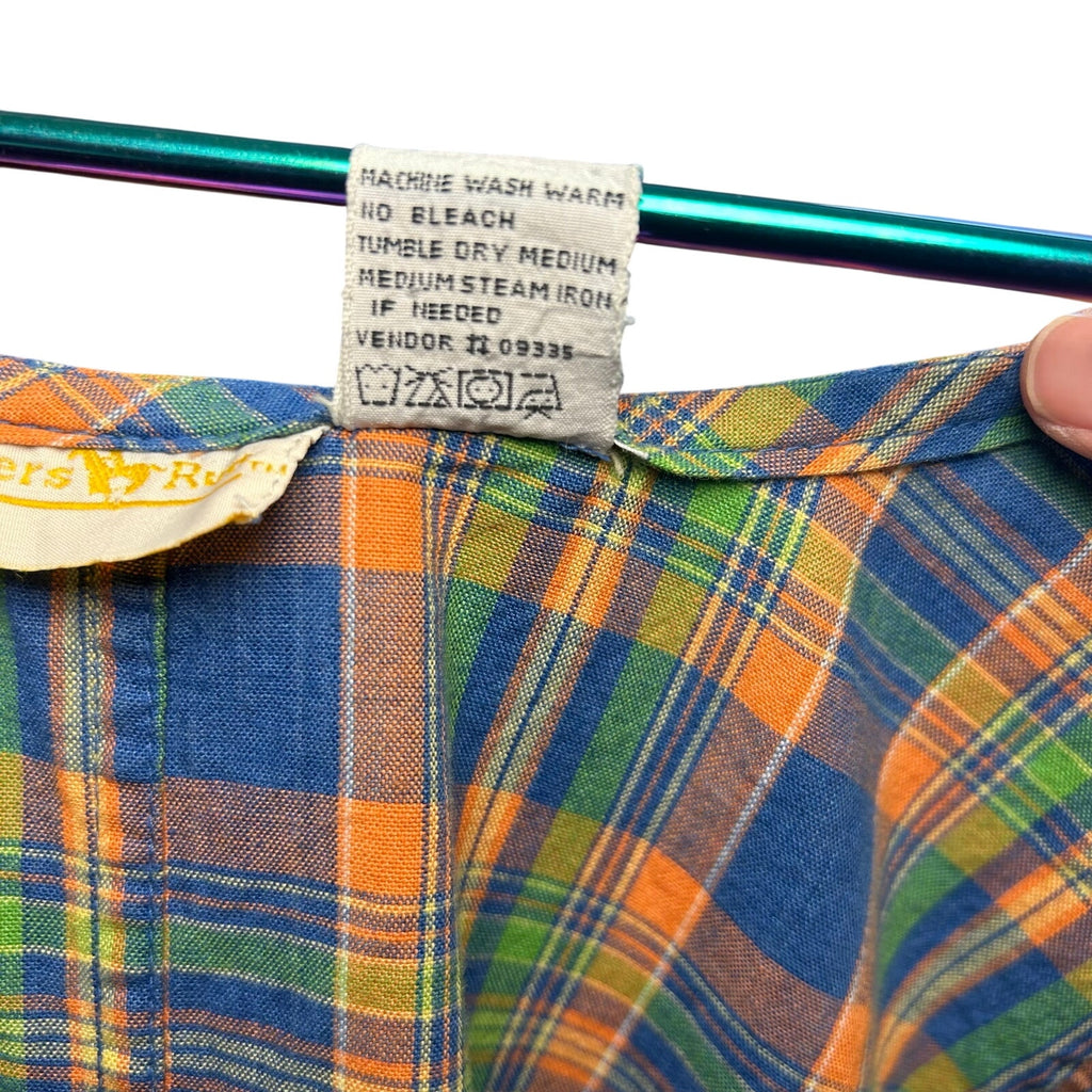 VTG 90s Hunters Run 8 Plaid Sleeveless Jumper Mini Dress Grunge Preppy Indie