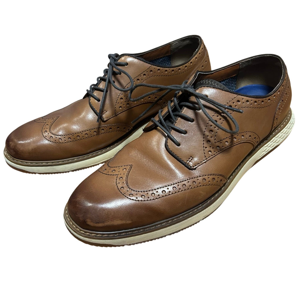 Vince Camuto Brown Leather Dress Shoes Men's 10.5 Professional Oxfords Academia